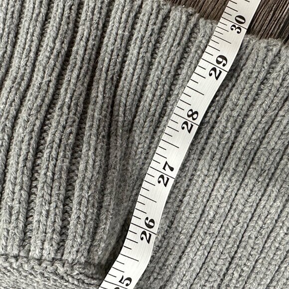 DKNY Light Grey Short-Sleeve Knit Sweater with Subtle Sparkle, Size S - Picture 7 of 7
